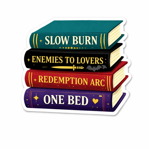 Book Tropes Book Stack Vinyl Bookish Sticker