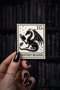 Fantasy Reader Dragon Stamp Vinyl Bookish Sticker