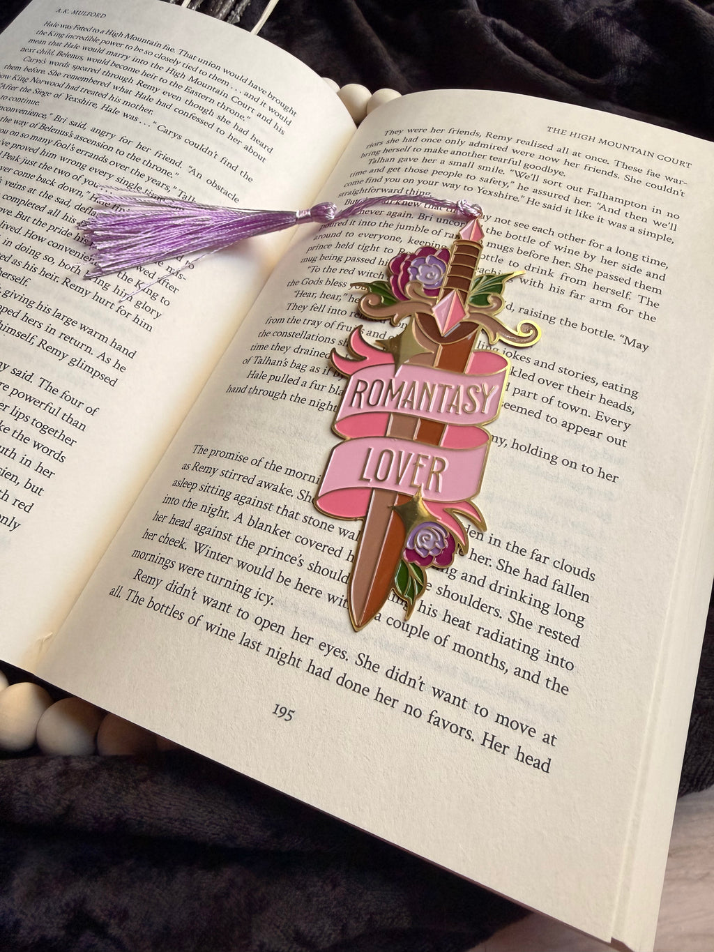 Romantasy Lover Sword Metal Bookmark